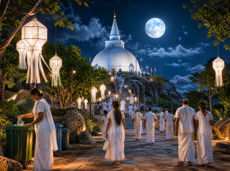 පරිසරය පූජනීයයි. එය සිහි තබාගෙන පොසොන් වන්දනාවේ එමු